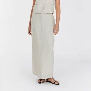 DISSH Roberts Linen Midi Skirt in natural